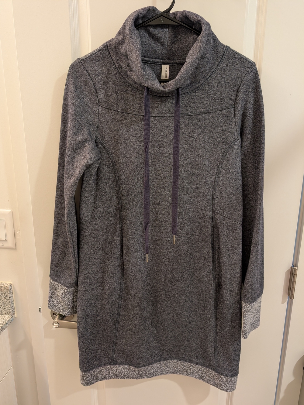 Women's Blue Kyodan Freedom Trail Cowl Neck Sweatshirt Dress